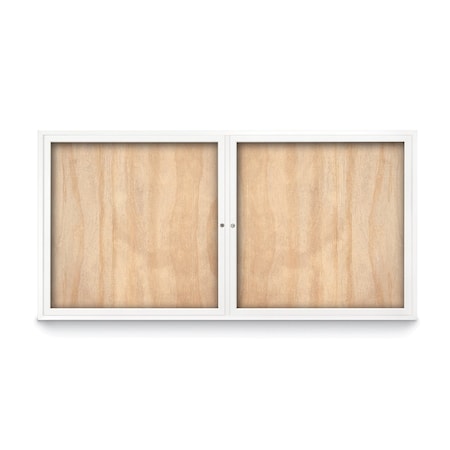 Slim Enclosed Corkboard, 11x13-1/2, Black Alum Frame/Surf